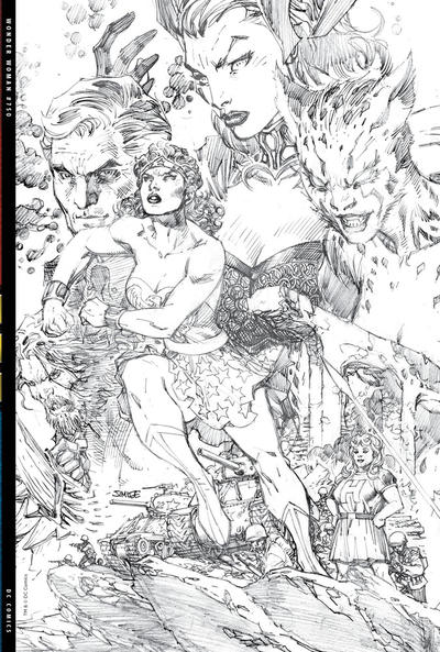 Cover for Wonder Woman (DC, 2016 series) #750 [Torpedo Comics Jim Lee Sketch Left Side Cover]