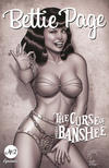 Cover for Bettie Page and the Curse of the Banshee (Dynamite Entertainment, 2021 series) #2 [Black and White Cover Marat Mychaels]