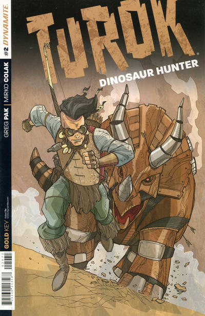 Cover for Turok: Dinosaur Hunter (Dynamite Entertainment, 2014 series) #2 [Rare Re-Order "Steampunk" Cover Art by Craig Rousseau]