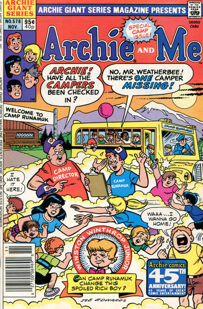 Cover for Archie Giant Series Magazine (Archie, 1954 series) #578 [Canadian]