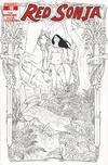Cover Thumbnail for Red Sonja (2013 series) #18 [Black & White Retailer Incentive Cover - Jenny Frison]