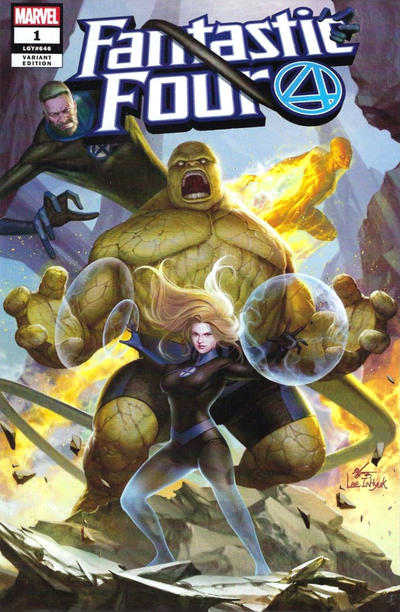 Cover for Fantastic Four (Marvel, 2018 series) #1 (646) [Jetpack Comics/Forbidden Planet Exclusive - InHyuk Lee]