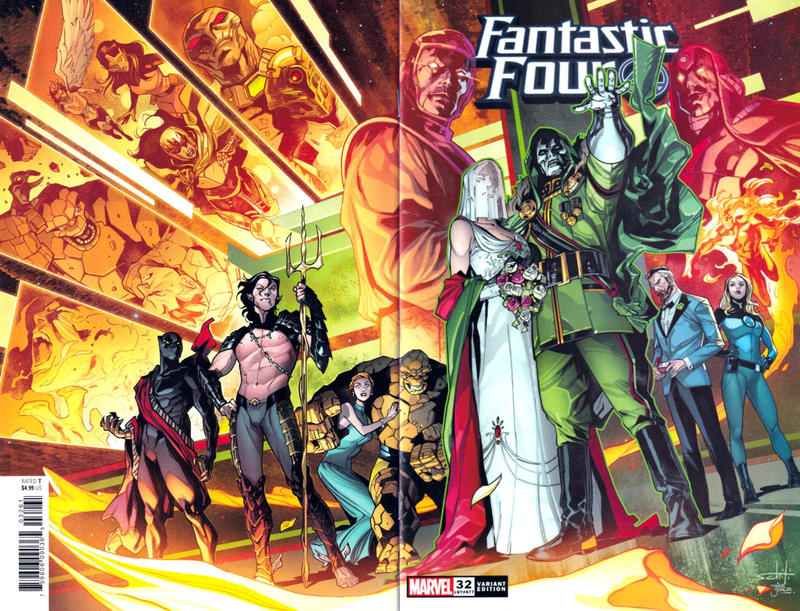 Cover for Fantastic Four (Marvel, 2018 series) #32 (677) [Valerio Schiti Wraparound]