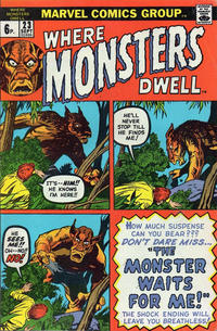 Cover for Where Monsters Dwell (Marvel, 1970 series) #23 [British]