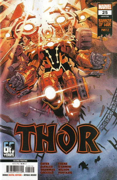 Cover for Thor (Marvel, 2020 series) #25 (751) [Second Printing - Martin Coccolo]