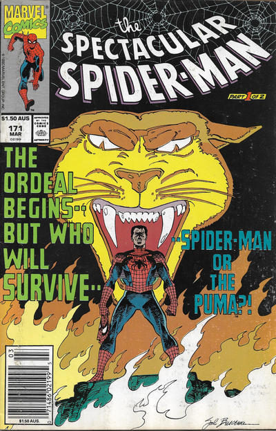 Cover for The Spectacular Spider-Man (Marvel, 1976 series) #171 [Australian]