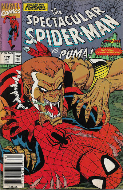Cover for The Spectacular Spider-Man (Marvel, 1976 series) #172 [Australian]