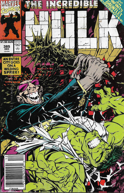 Cover for The Incredible Hulk (Marvel, 1968 series) #385 [Australian]