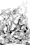Cover Thumbnail for Killing Red Sonja (2020 series) #1 [Black and White Virgin Art Cover Roberto Castro]