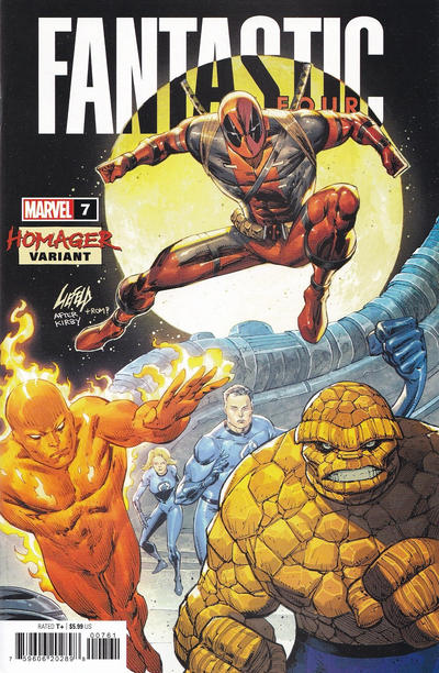 Cover for Fantastic Four (Marvel, 2023 series) #7 (700) [Rob Liefeld 'Homager Variant' Cover]
