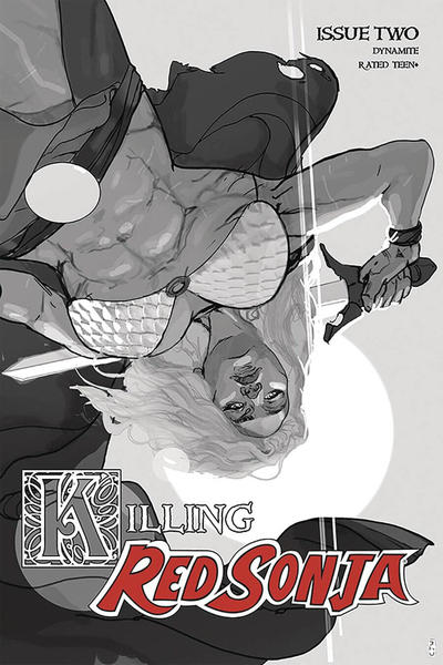 Cover for Killing Red Sonja (Dynamite Entertainment, 2020 series) #2 [Greyscale Variant Christian Ward]