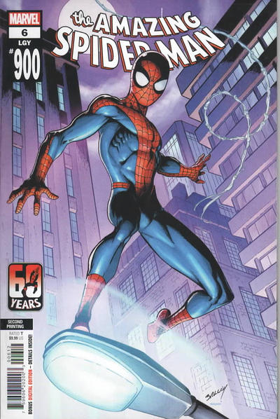 Cover for The Amazing Spider-Man (Marvel, 2022 series) #6 (900) [Second Printing - Mark Bagley Cover]