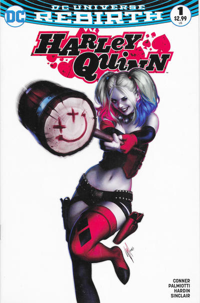 Cover for Harley Quinn (DC, 2016 series) #1 [Mega Gaming & Comics Warren Louw White Background Cover]
