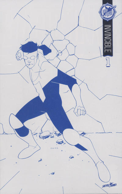 Cover for Invincible (Image, 2003 series) #1 [2015 SDCC Exclusive Skybound 5th Anniversary Box Set Blue Line Art - Cory Walker]