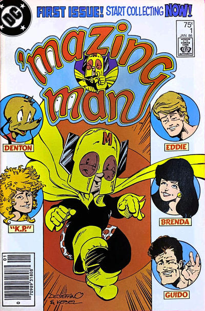 Cover for 'Mazing Man (DC, 1986 series) #1 [Newsstand]