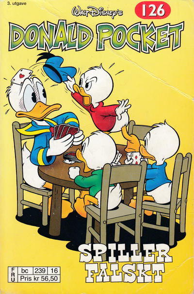Cover for Donald Pocket (Hjemmet / Egmont, 1968 series) #126 - Donald spiller falskt [3. utgave bc 239 16]