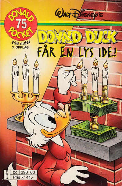 Cover for Donald Pocket (Hjemmet / Egmont, 1968 series) #75 - Donald Duck får en lys ide! [3. opplag bc 390 60]
