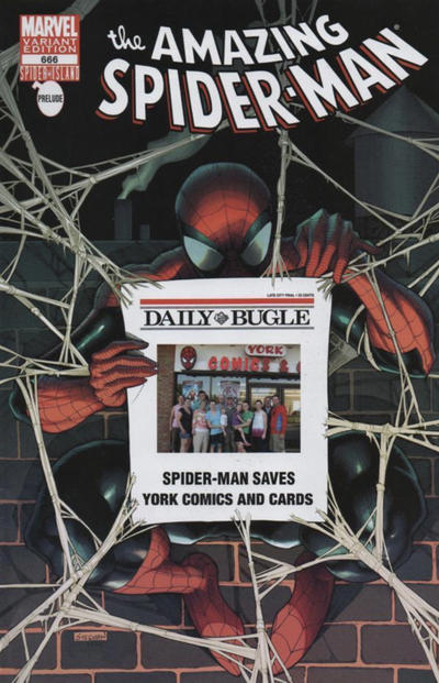 Cover for The Amazing Spider-Man (Marvel, 1999 series) #666 [Variant Edition - York Comics and Cards Bugle Exclusive]