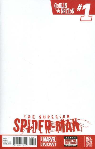 Cover for Superior Spider-Man (Marvel, 2013 series) #27 [Variant Edition - Blank Cover]