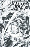 Cover for Justice League (DC, 2018 series) #1 [Unknown Comics Tyler Kirkham Black and White Cover]