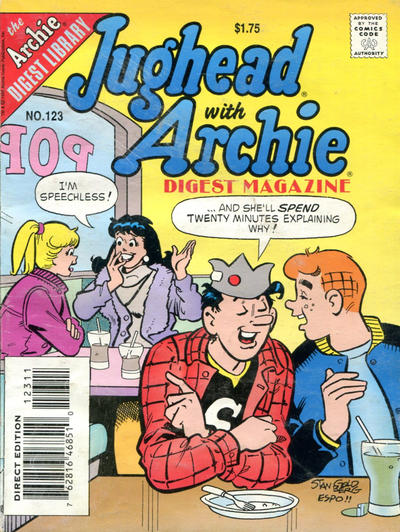 Cover for Jughead with Archie Digest (Archie, 1974 series) #123 [Direct Edition]