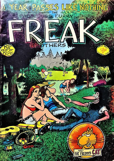 Cover for The Fabulous Furry Freak Brothers (Rip Off Press, 1971 series) #3 [1.50 USD 7th Printing]