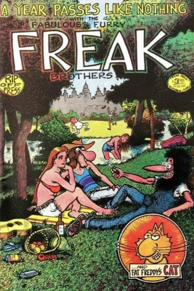 Cover for The Fabulous Furry Freak Brothers (Rip Off Press, 1971 series) #3 [3.25 USD 13th Printing]