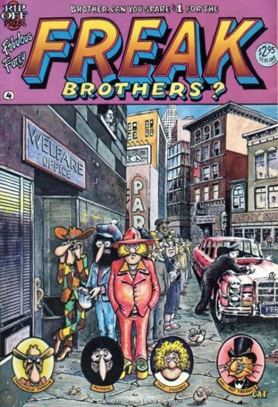 Cover for The Fabulous Furry Freak Brothers (Rip Off Press, 1971 series) #4 [2.95 USD 8th Printing]
