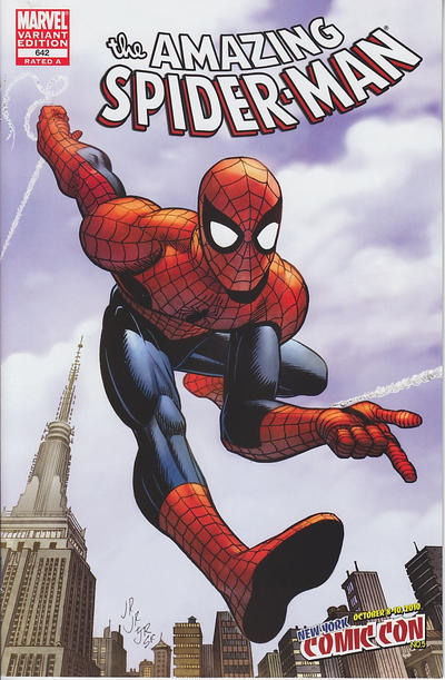 Cover for The Amazing Spider-Man (Marvel, 1999 series) #642 [Variant Edition - New York Comic Con Exclusive - John Romita Sr. & Jr. Cover]