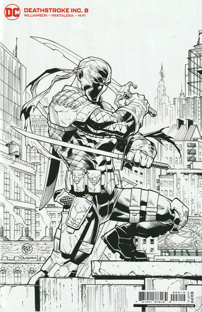 Cover for Deathstroke Inc. (DC, 2021 series) #8 [Second Printing Roger Cruz & Victor Olazaba Black and White Cover]