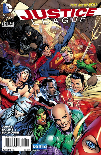 Cover for Justice League (DC, 2011 series) #34 [Selfie Cover]