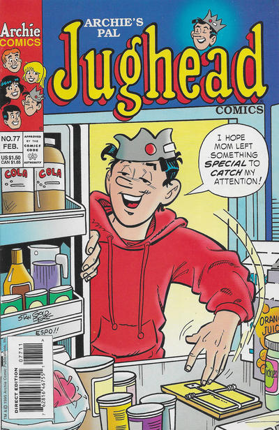 Cover for Archie's Pal Jughead Comics (Archie, 1993 series) #77 [Direct Edition]