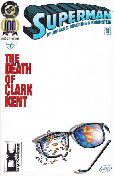 Cover for Superman (DC, 1987 series) #100 [Standard Edition DC Universe Corner Box]