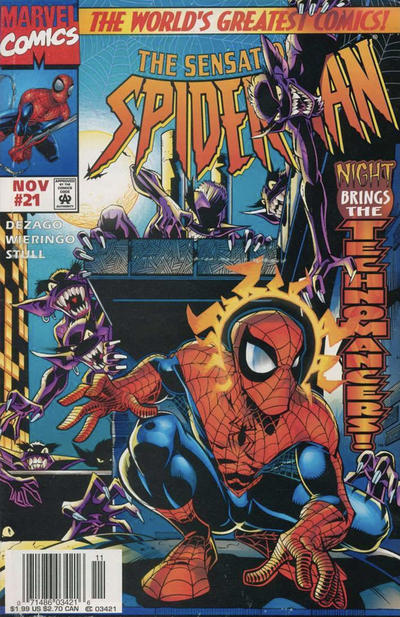 Cover for The Sensational Spider-Man (Marvel, 1996 series) #21 [Newsstand]