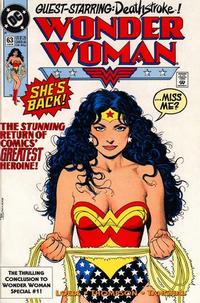Cover Thumbnail for Wonder Woman (DC, 1987 series) #63 [Direct]
