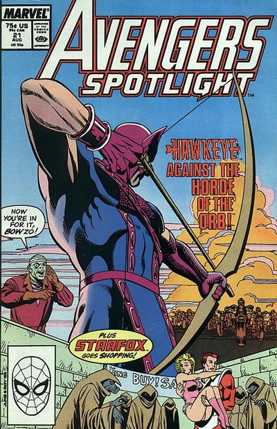 Cover for Avengers Spotlight (Marvel, 1989 series) #21 [Direct]