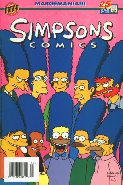 Cover for Simpsons Comics (Bongo, 1993 series) #25 [Newsstand]
