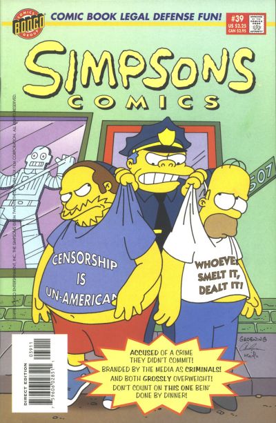 Cover for Simpsons Comics (Bongo, 1993 series) #39 [Direct Edition]