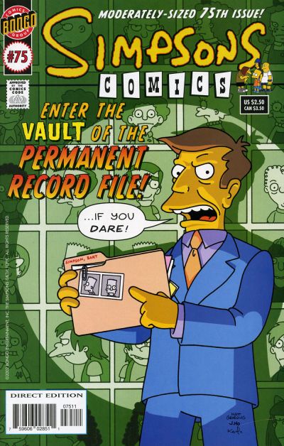 Cover for Simpsons Comics (Bongo, 1993 series) #75 [Direct Edition]