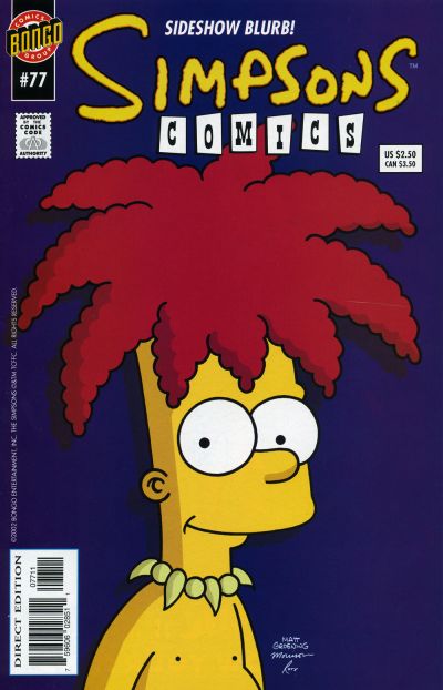 Cover for Simpsons Comics (Bongo, 1993 series) #77 [Direct Edition]