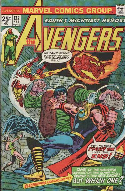 Cover for The Avengers (Marvel, 1963 series) #132