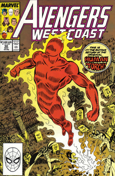 Cover for Avengers West Coast (Marvel, 1989 series) #50 [Direct]