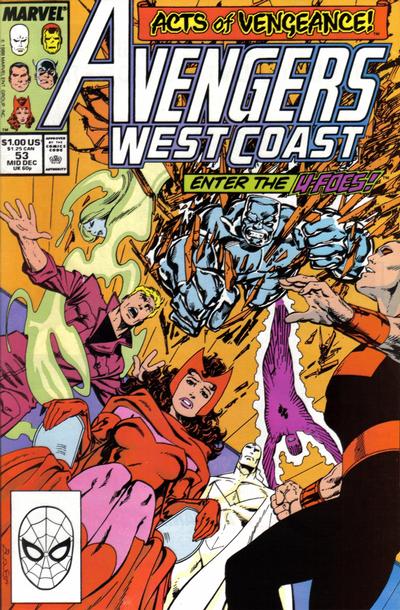 Cover for Avengers West Coast (Marvel, 1989 series) #53 [Direct]