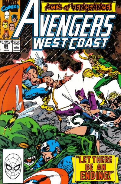 Cover for Avengers West Coast (Marvel, 1989 series) #55 [Direct]