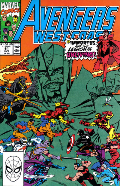 Cover for Avengers West Coast (Marvel, 1989 series) #61 [Direct]