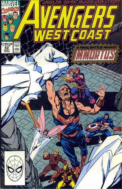 Cover for Avengers West Coast (Marvel, 1989 series) #62 [Direct]