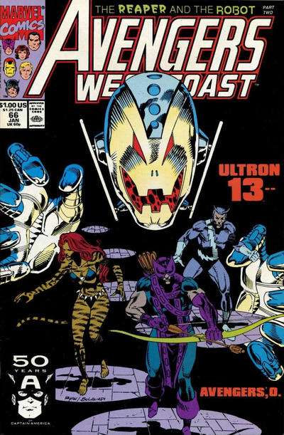 Cover for Avengers West Coast (Marvel, 1989 series) #66 [Direct]