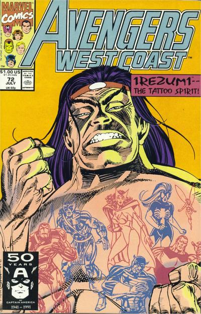 Cover for Avengers West Coast (Marvel, 1989 series) #72 [Direct]