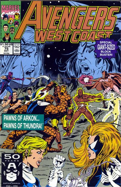 Cover for Avengers West Coast (Marvel, 1989 series) #75 [Direct]