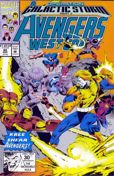 Cover for Avengers West Coast (Marvel, 1989 series) #80 [Direct]
